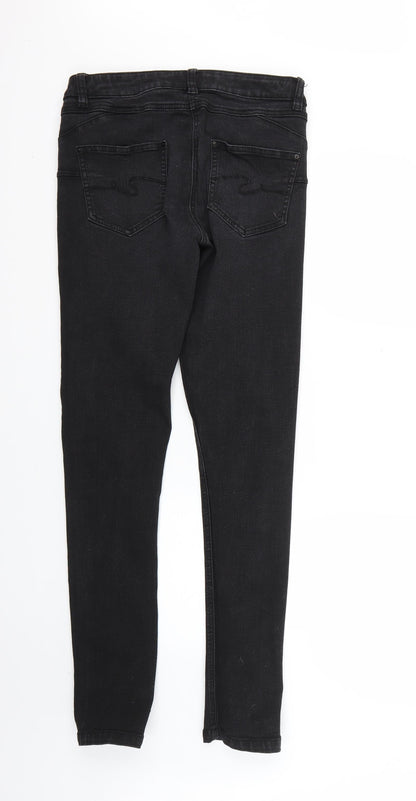 Womens UK Size 12 Denim Regular Fit Skinny Black Jeans