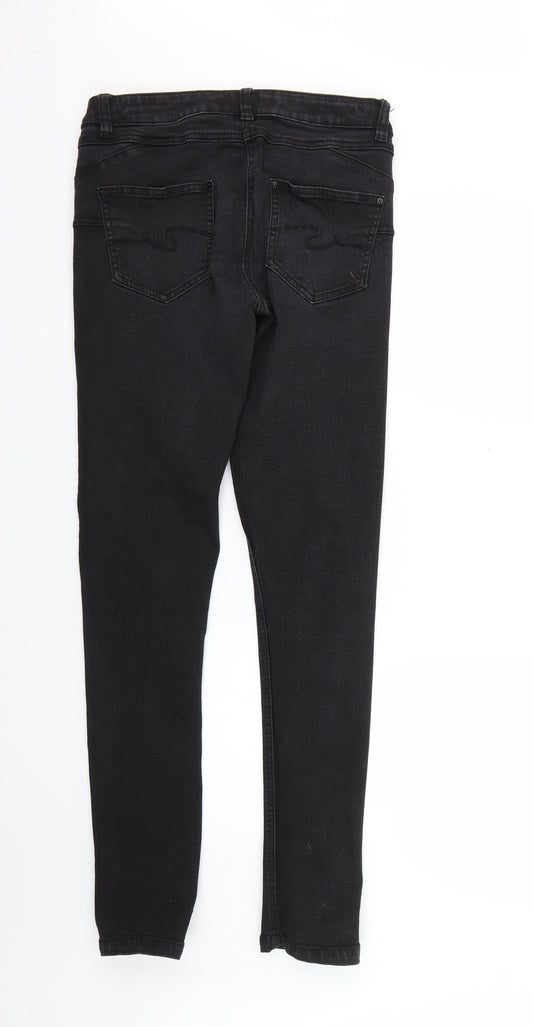 Womens UK Size 12 Denim Regular Fit Skinny Black Jeans