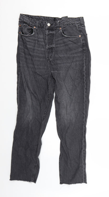 Womens UK Size 8 H&M Regular Fit Straight Black Jeans