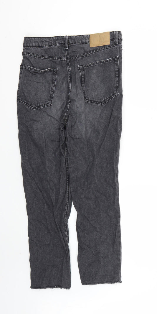 Womens UK Size 8 H&M Regular Fit Straight Black Jeans