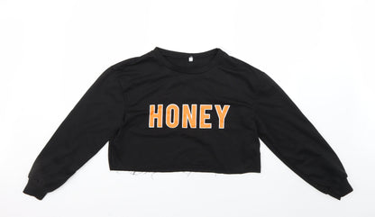 Womens UK Size S Preworn Black Pullover Jumper