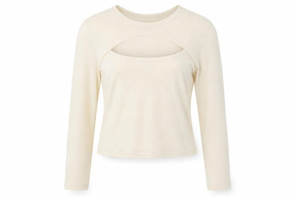 Womens UK Size 14 Topshop Beige Basic T-Shirt