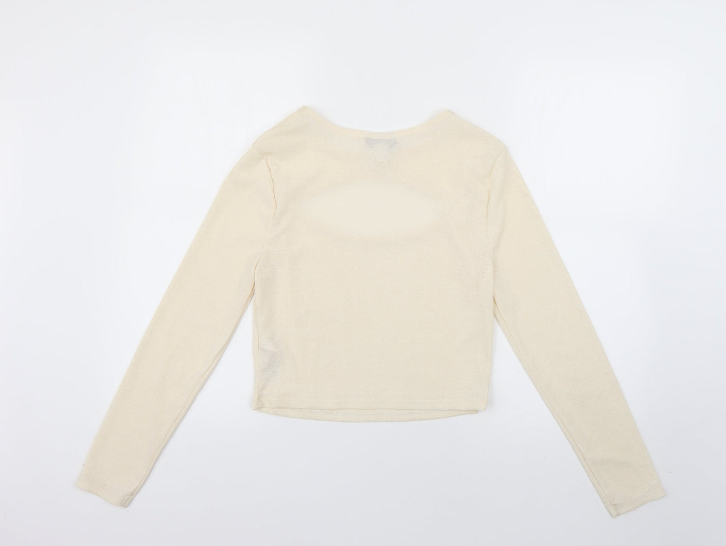 Womens UK Size 14 Topshop Beige Basic T-Shirt