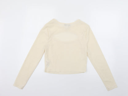Womens UK Size 14 Topshop Beige Basic T-Shirt