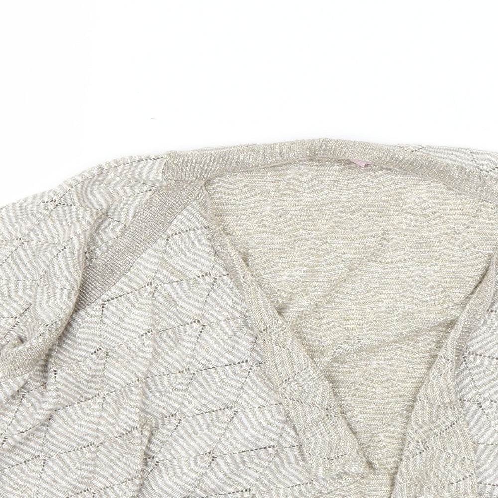 Womens UK Size 14 Per Una Beige Cardigan Jumper