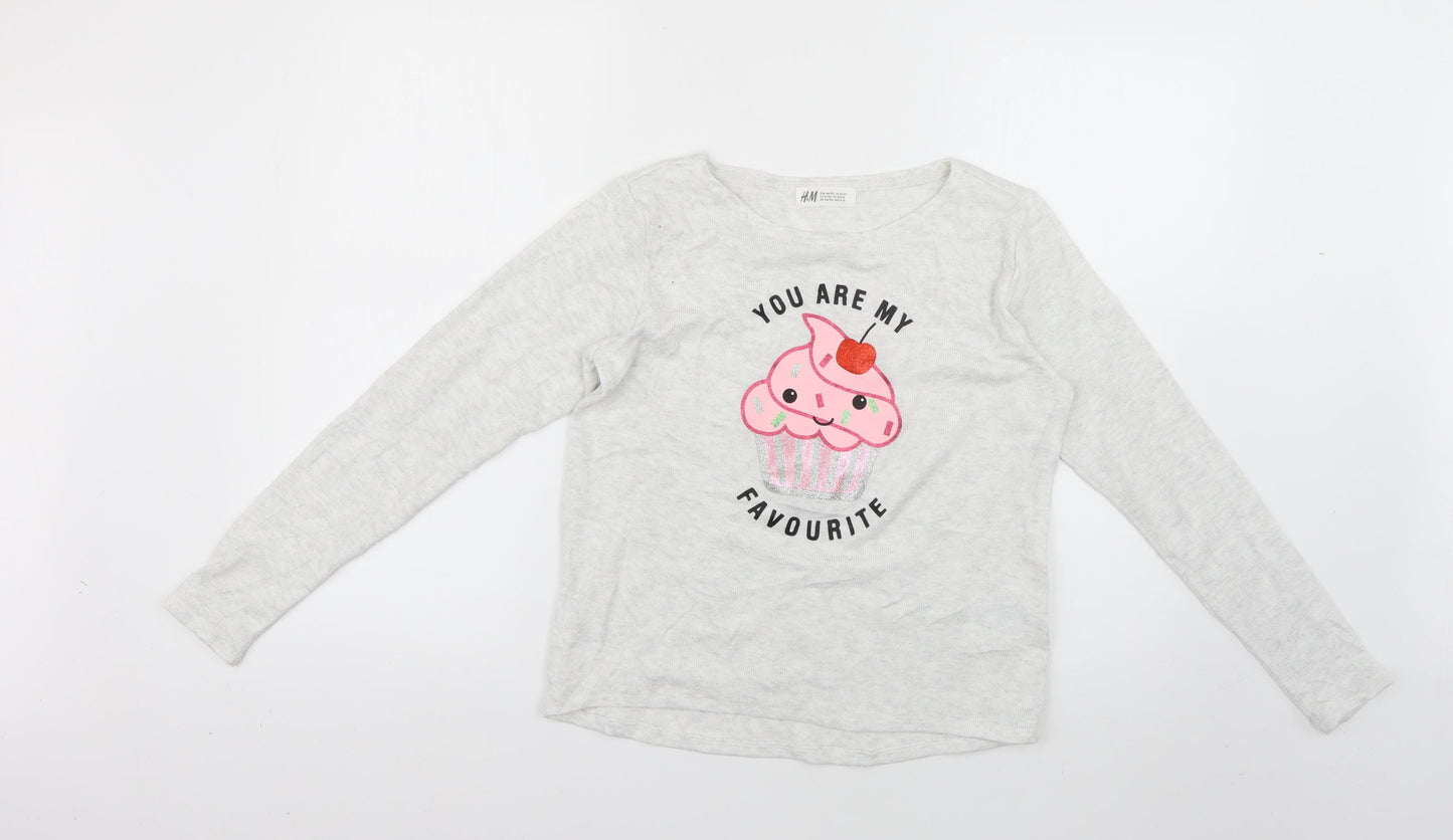 h7m Girls Grey   Pullover Jumper Size 11-12 Years