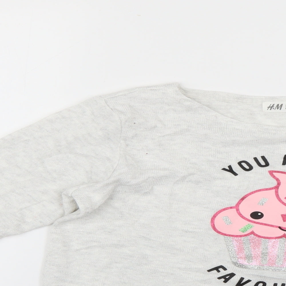 h7m Girls Grey   Pullover Jumper Size 11-12 Years
