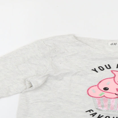 h7m Girls Grey   Pullover Jumper Size 11-12 Years