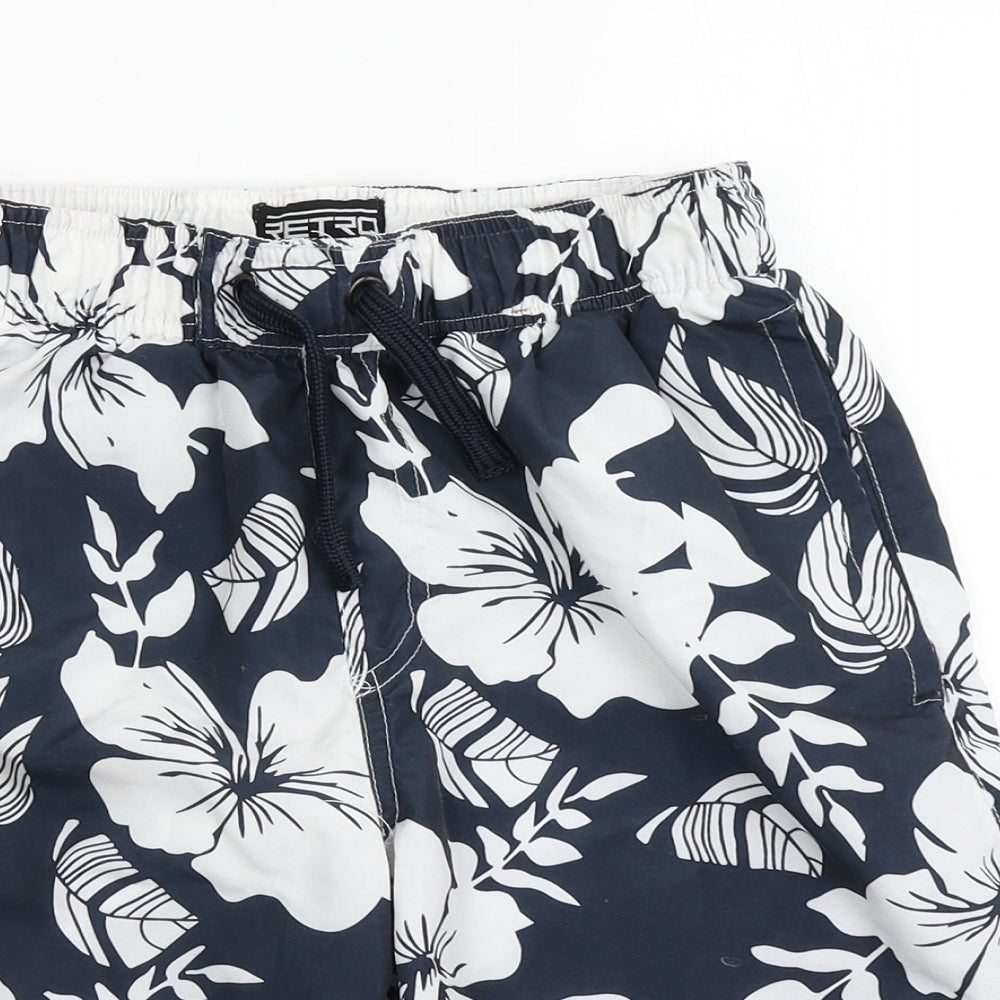 Blue Inc Mens Blue Floral  Athletic Shorts Size XS