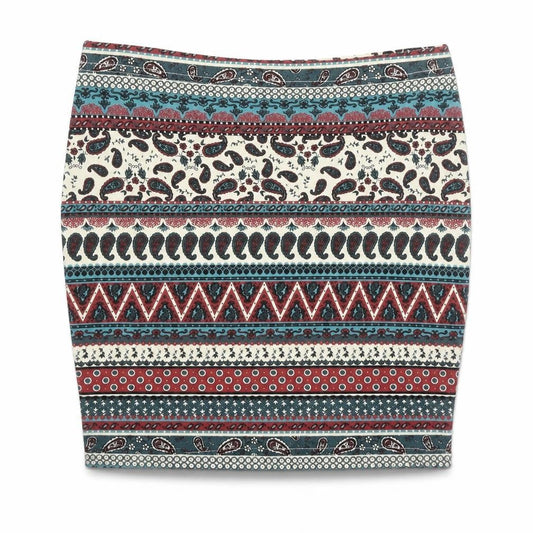 Front view of 915 Generation girls’ blue paisley bandage skirt, size 12-13, years