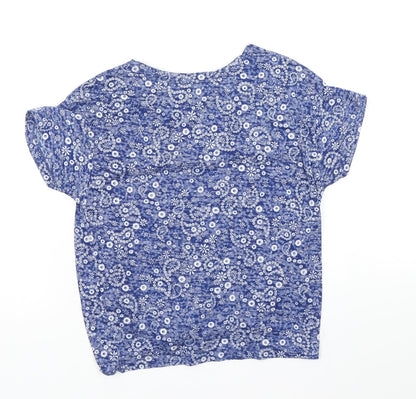 915 Generation Girls Blue Floral  Basic T-Shirt Size 12-13 Years