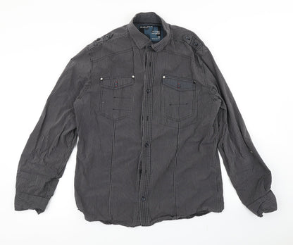 Mens UK Size M NEXT Black  Button-Up Long Sleeve Casual Shirt