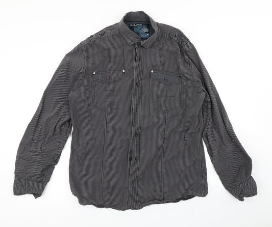 Mens UK Size M NEXT Black  Button-Up Long Sleeve Casual Shirt