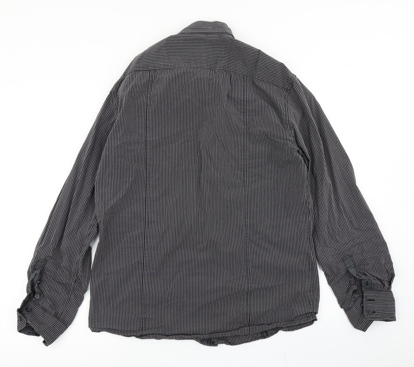 Mens UK Size M NEXT Black  Button-Up Long Sleeve Casual Shirt