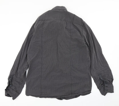 Mens UK Size M NEXT Black  Button-Up Long Sleeve Casual Shirt