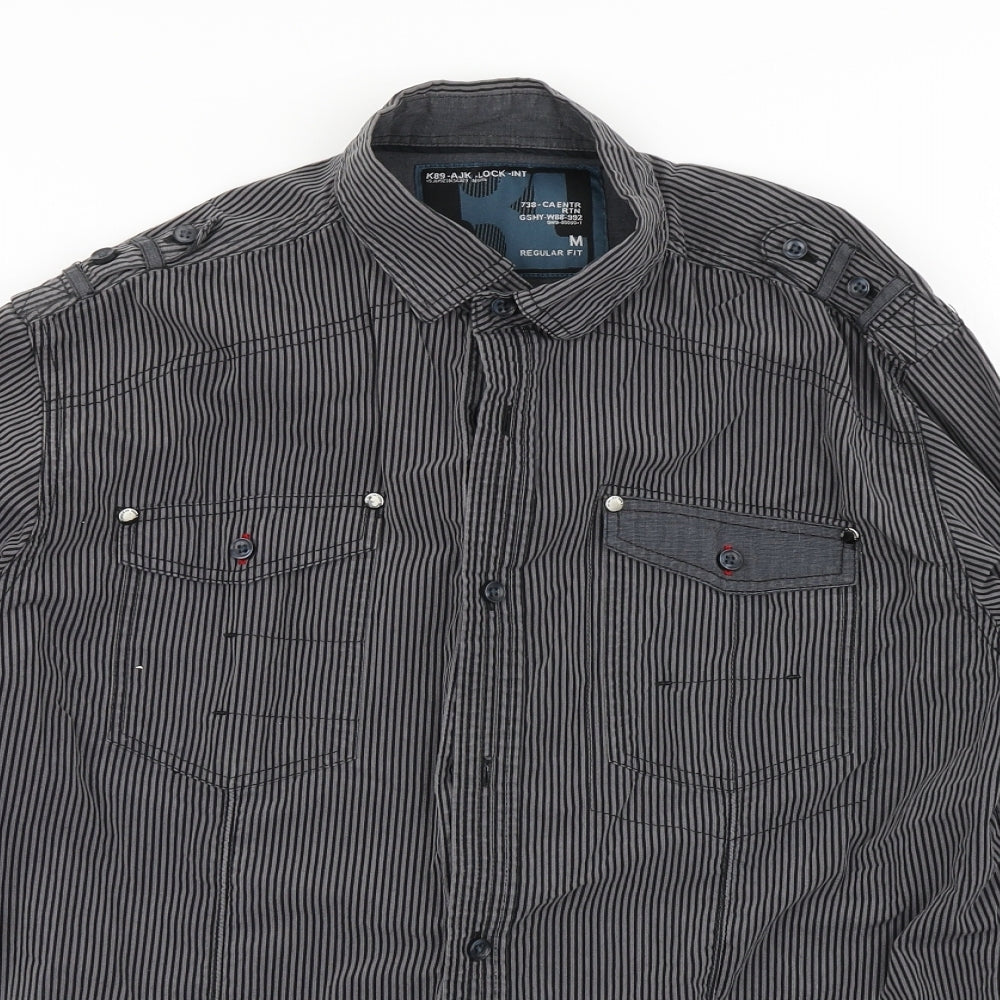Mens UK Size M NEXT Black  Button-Up Long Sleeve Casual Shirt