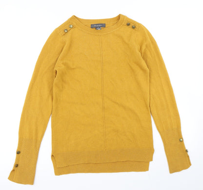 Primark Womens Yellow  Knit Pullover Jumper Size 2XS