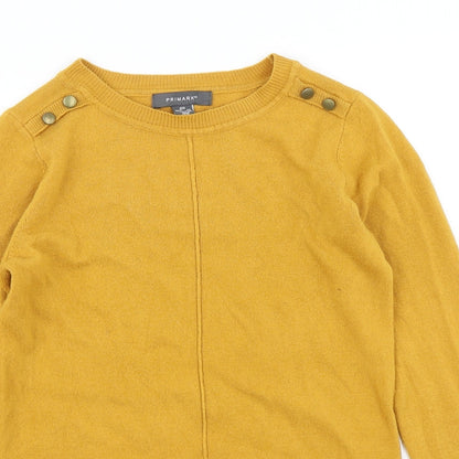 Primark Womens Yellow  Knit Pullover Jumper Size 2XS