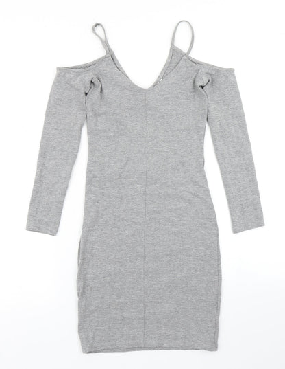 Divided Womens Grey   Bodycon  Size 4  - cold shoulder