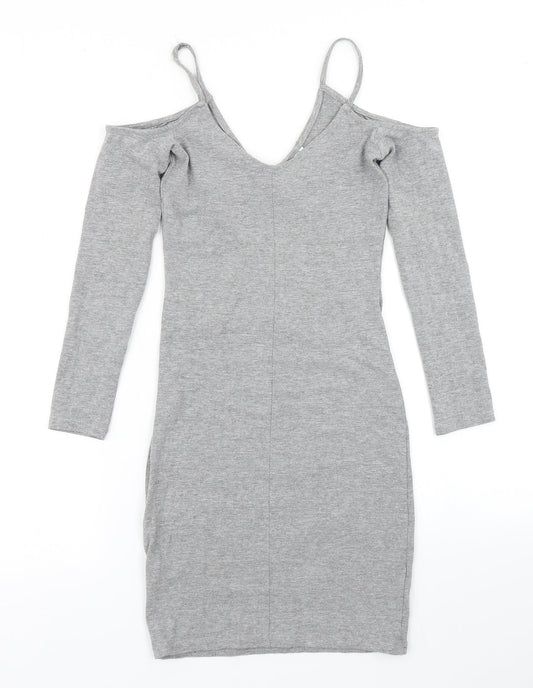 Divided Womens Grey   Bodycon  Size 4  - cold shoulder