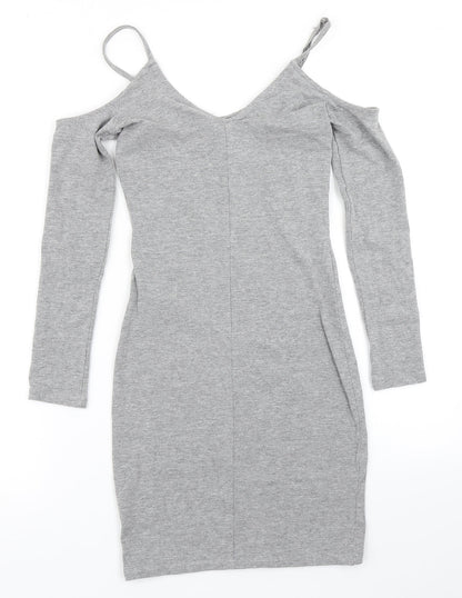Divided Womens Grey   Bodycon  Size 4  - cold shoulder