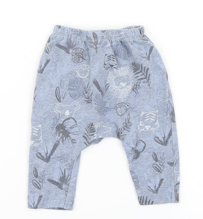 NEXT Boys Blue Floral  Jogger Trousers Size 3-6 Months