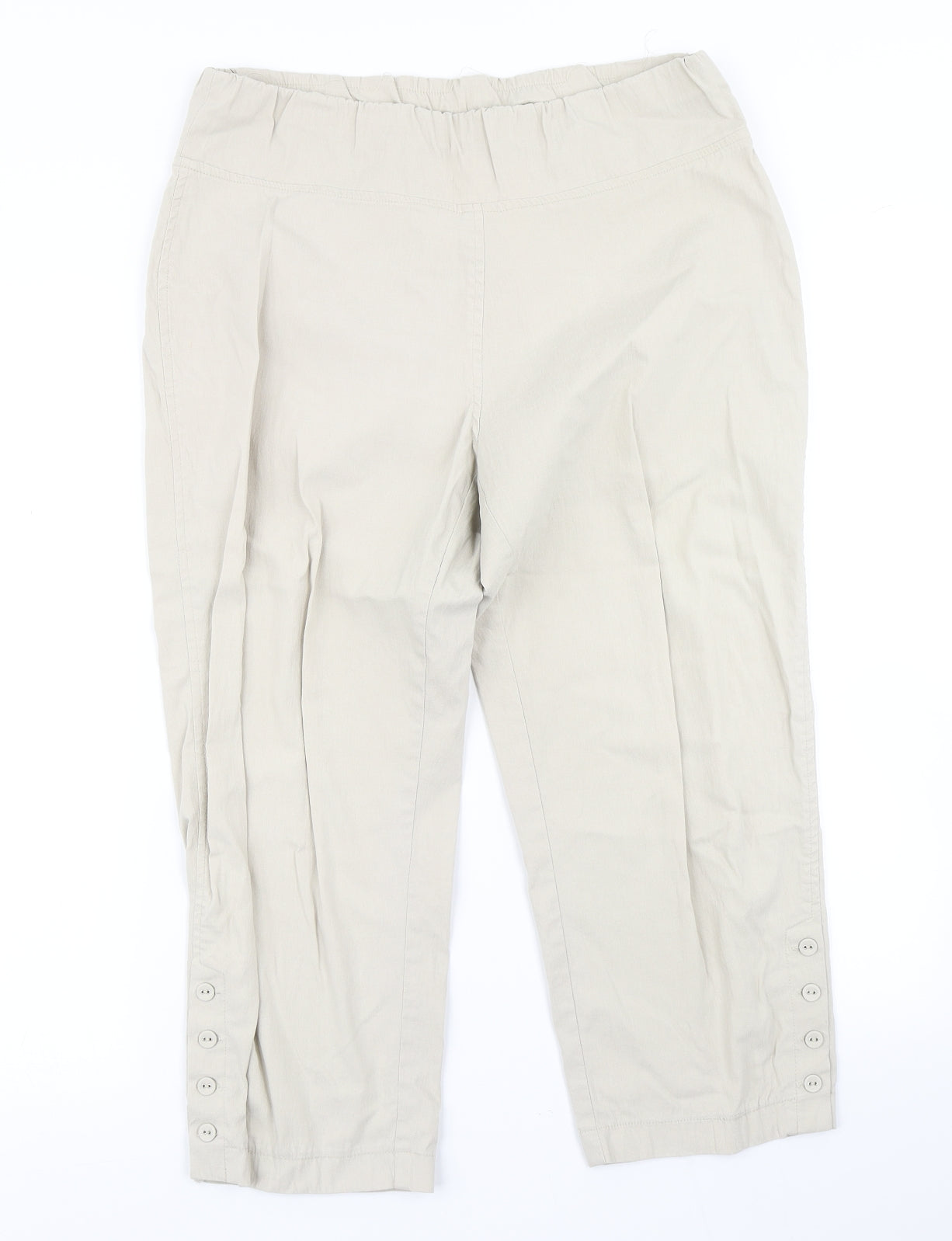 Marco Polo Womens Beige   Pedal Pusher Trousers Size 12 L21 in