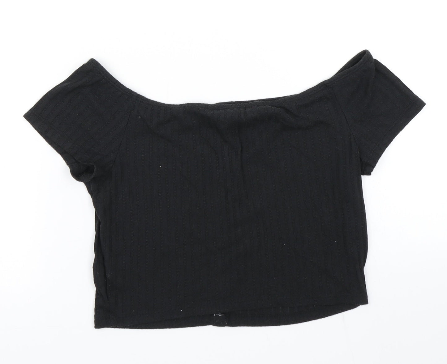 Primark Womens Black   Cropped T-Shirt Size S