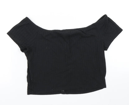 Primark Womens Black   Cropped T-Shirt Size S