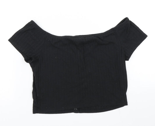 Primark Womens Black   Cropped T-Shirt Size S