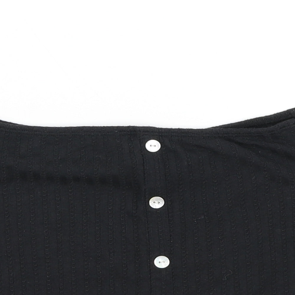 Primark Womens Black   Cropped T-Shirt Size S