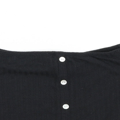 Primark Womens Black   Cropped T-Shirt Size S