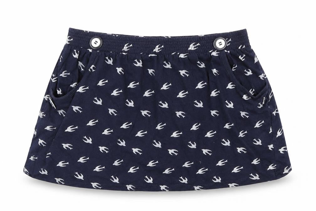 Front view of Made With women’s blue a-line skirt, size UK 10