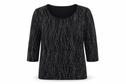 Womens UK Size 16 M&Co Black Basic T-Shirt