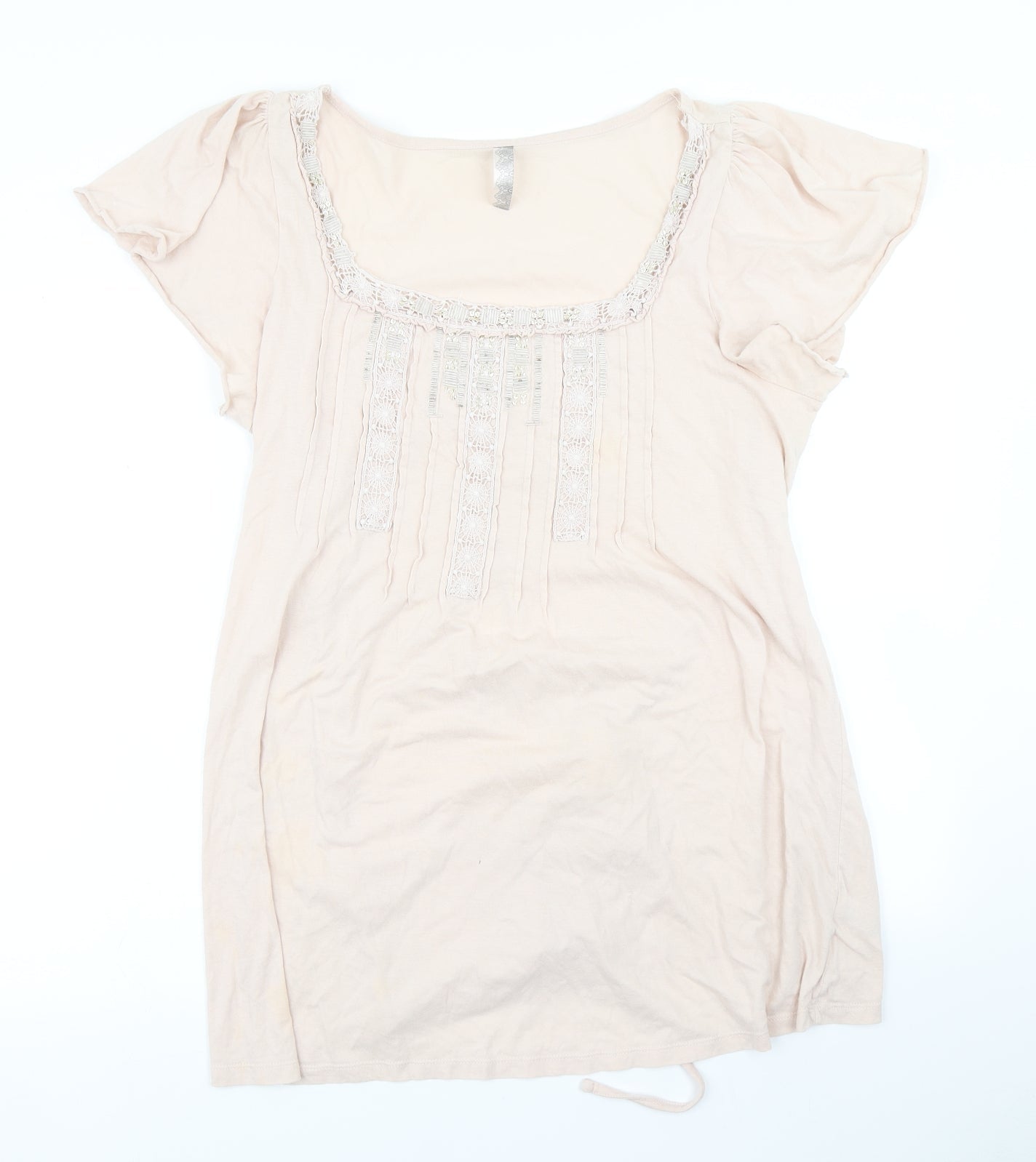 Womens UK Size 16 Evans Pink Basic T-Shirt