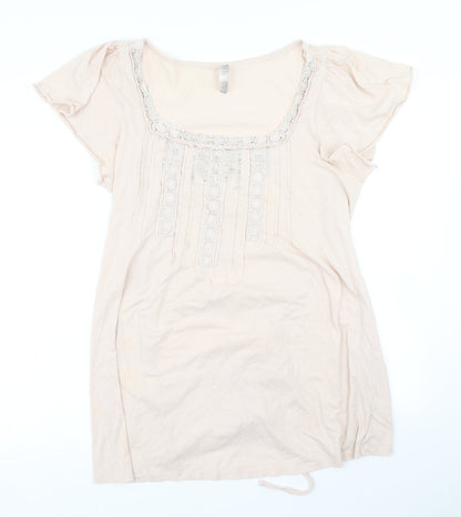 Womens UK Size 16 Evans Pink Basic T-Shirt