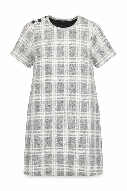 New Look Womens White Check  A-Line  Size 14
