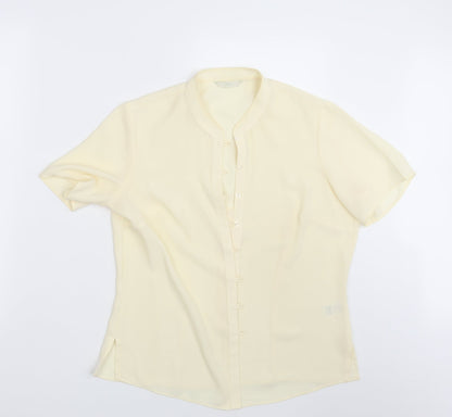 M&S Womens Ivory   Basic Button-Up Size 12