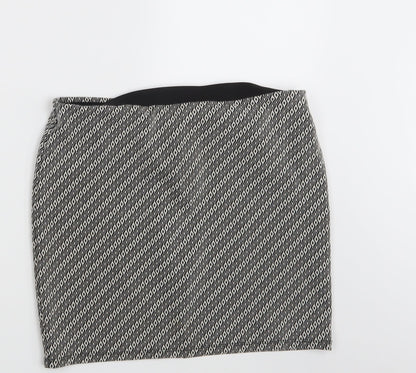 Atmosphere Womens Grey Argyle/Diamond  Mini Skirt Size 32 in