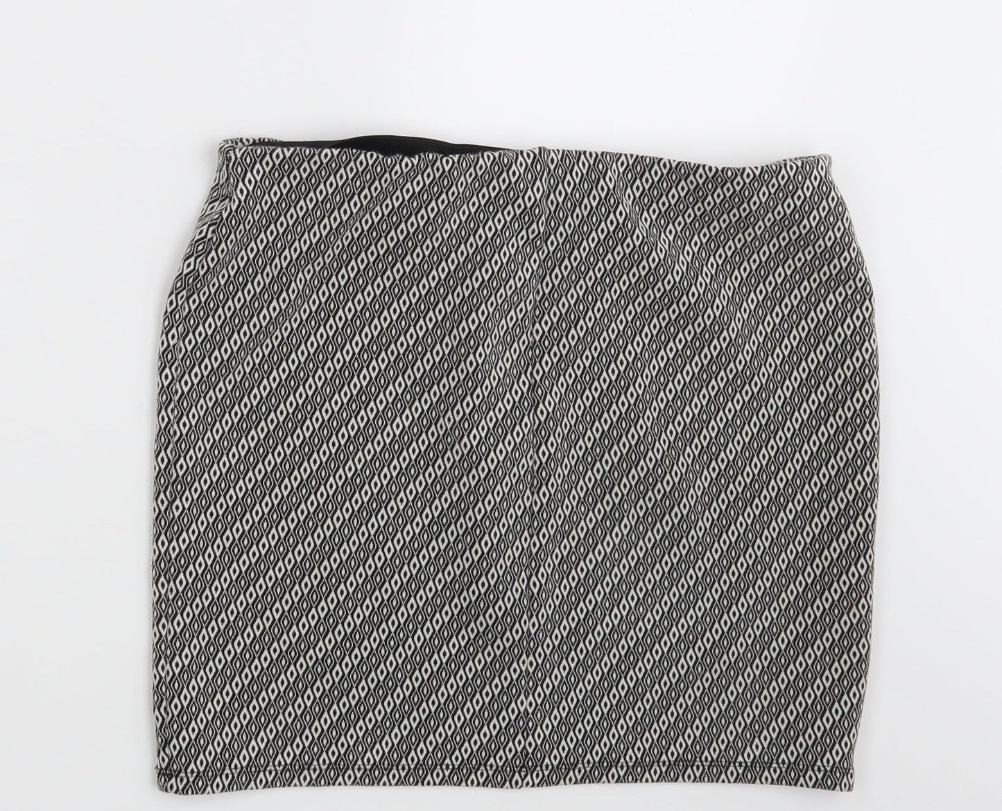 Atmosphere Womens Grey Argyle/Diamond  Mini Skirt Size 32 in