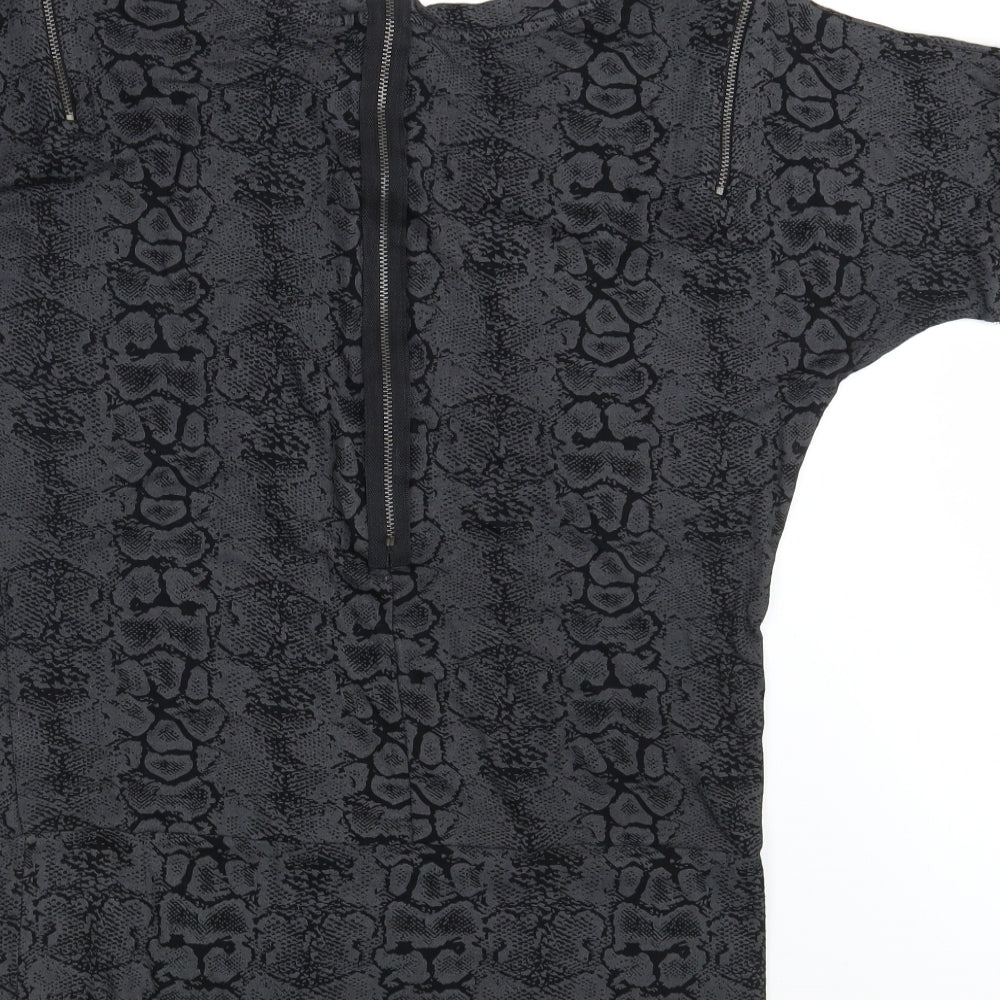 Limited Collection Womens Black Animal Print  T-Shirt Dress  Size 10