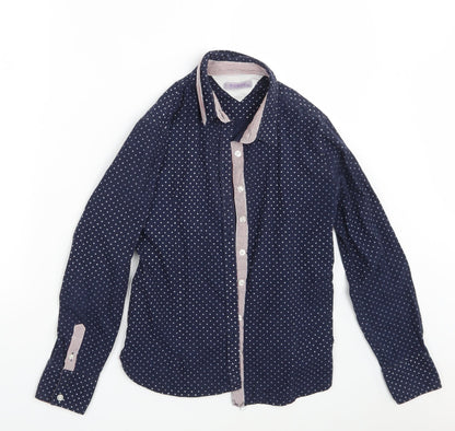 Rubin Boys Blue Polka Dot  Basic Button-Up Size M