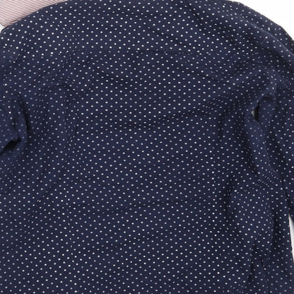 Rubin Boys Blue Polka Dot  Basic Button-Up Size M