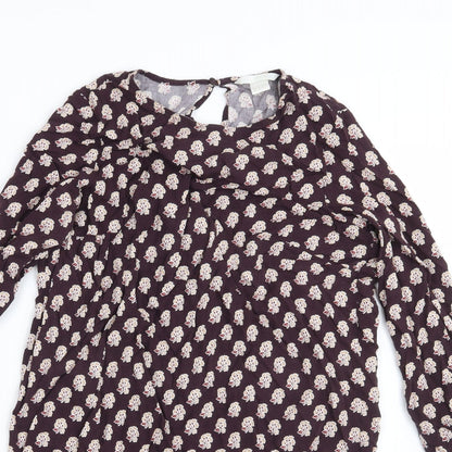 H&M Womens Purple Floral  Shirt Dress  Size 10