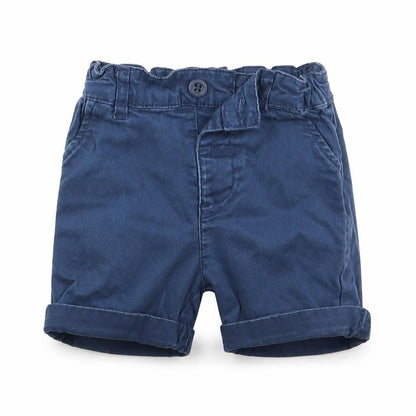 Front view of MAX Baby Blue Denim Cropped Trousers, size 12-18, Months - Waist 18in
