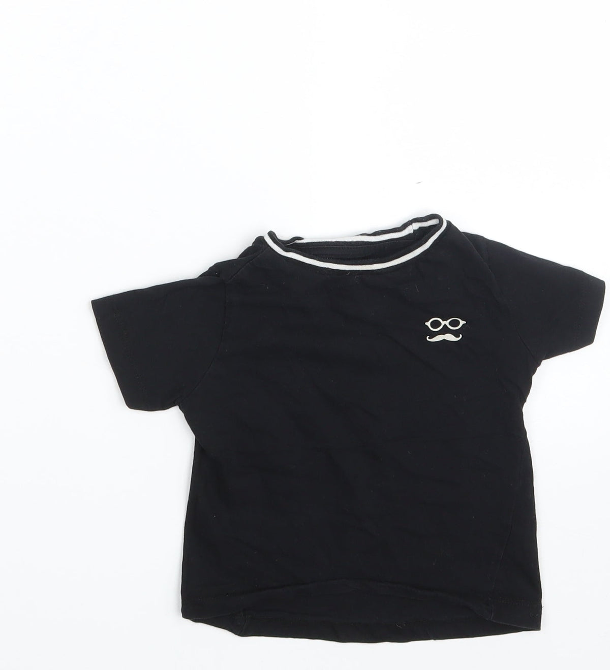 Additional front view of MAX boys’ black basic t-shirt, size 18-24, months