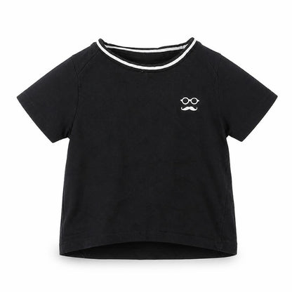 Front view of MAX boys’ black basic t-shirt, size 18-24, months