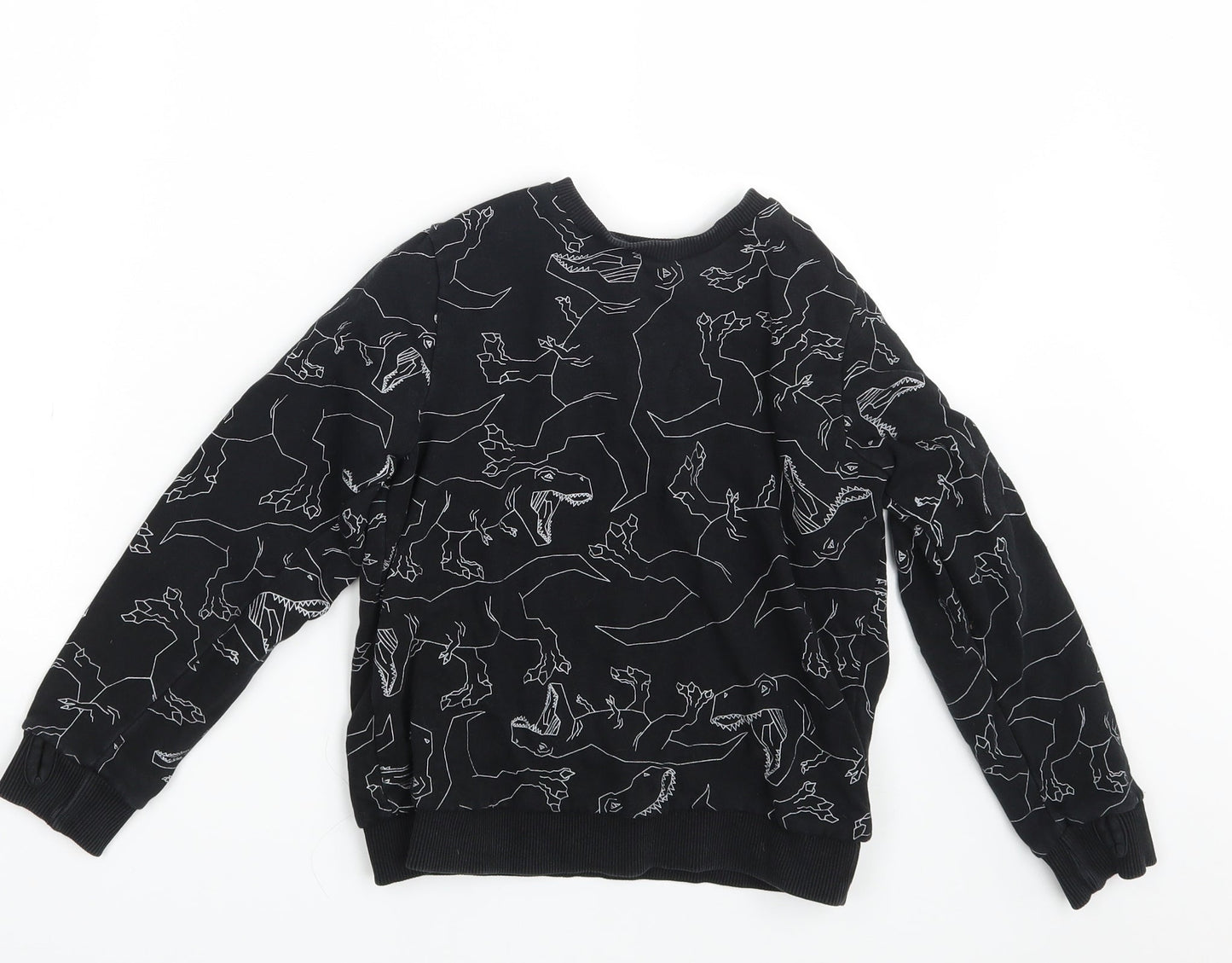 Nutmeg Boys Black Animal Print  Pullover Sweatshirt Size 7-8 Years