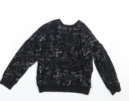 Nutmeg Boys Black Animal Print  Pullover Sweatshirt Size 7-8 Years