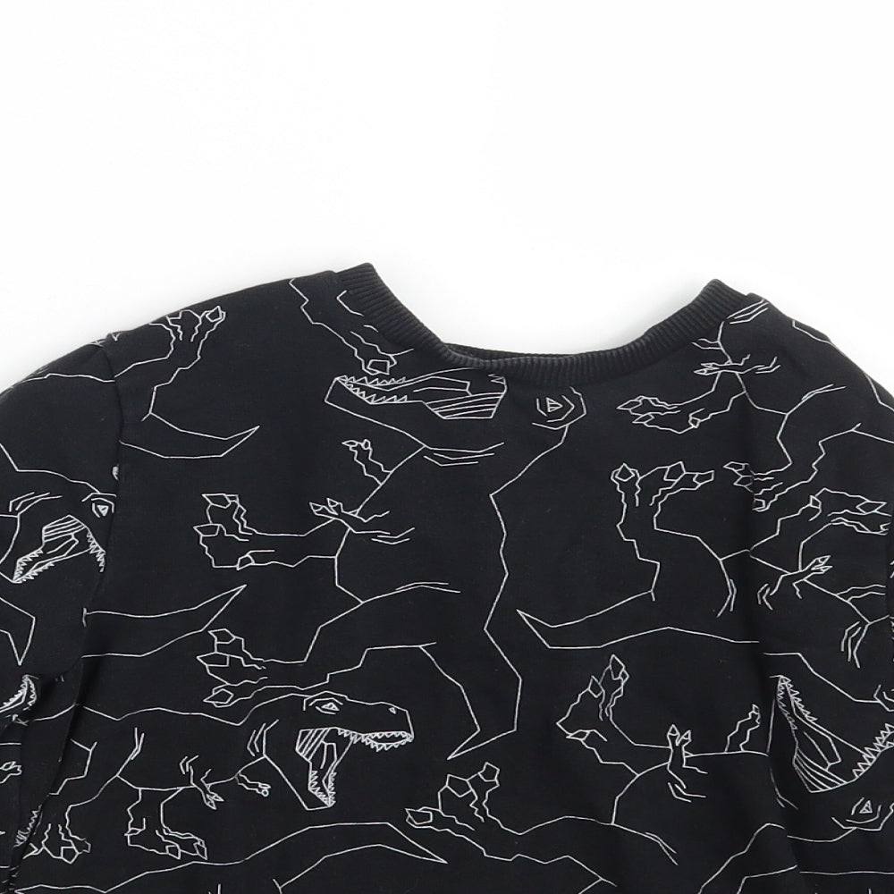 Nutmeg Boys Black Animal Print  Pullover Sweatshirt Size 7-8 Years